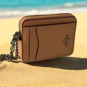 COACH Faded Blush Leather Zip Credit Card & I.D. Case BNWT